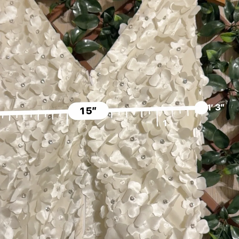 STINE GOYA White Textured Elena Floral Mini Dress Women’s Size XS - Picture 15 of 16